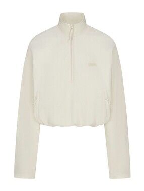 SKIMS Teddy Half Zip Pullover Sweater Ecru Cream Size Small